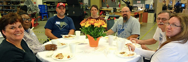 Friends sharing a meal.