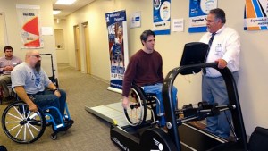 Equipment testing on treadmill