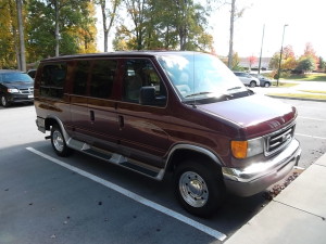 burgundy van